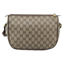 GUCCI GG Supreme Web Sherry Line Bag PVC Beige Gold 89 02 077 Auth bs36781-3