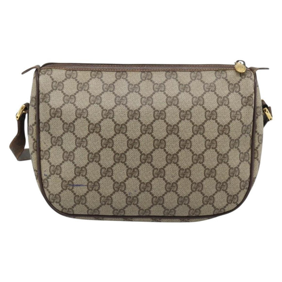 GUCCI GG Supreme Web Sherry Line Bag PVC Beige Gold 89 02 077 Auth bs36781