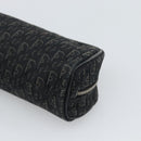 Christian Dior Trotter Canvas Pouch Black Silver Auth bs36782A-10