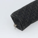 Christian Dior Trotter Canvas Pouch Black Silver Auth bs36782A-11