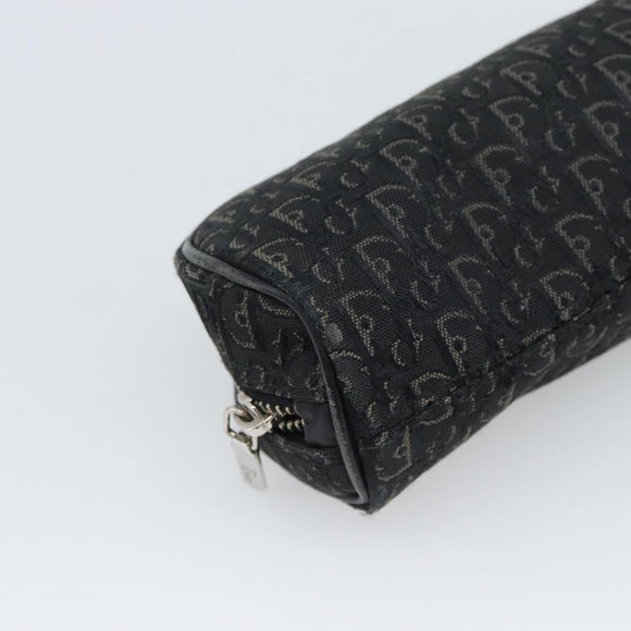 Christian Dior Trotter Canvas Pouch Black Silver Auth bs36782A