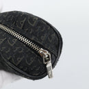 Christian Dior Trotter Canvas Pouch Black Silver Auth bs36782A-12