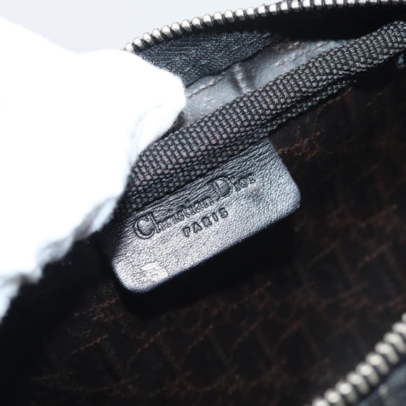 Christian Dior Trotter Canvas Pouch Black Silver Auth bs36782A