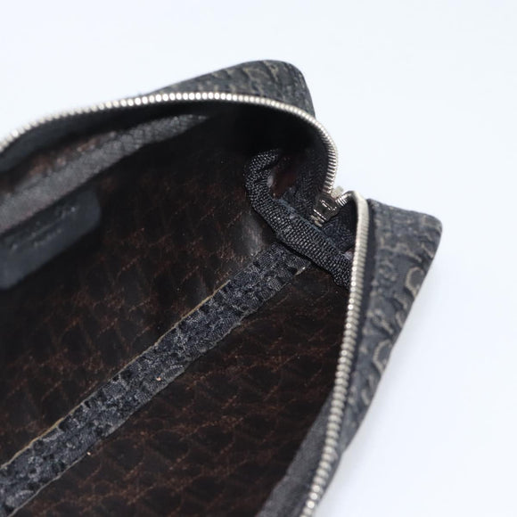 Christian Dior Trotter Canvas Pouch Black Silver Auth bs36782A