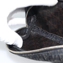Christian Dior Trotter Canvas Pouch Black Silver Auth bs36782A-16