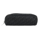 Christian Dior Trotter Canvas Pouch Black Silver Auth bs36782A-2