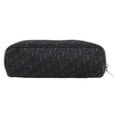 Christian Dior Trotter Canvas Pouch Black Silver Auth bs36782A-3