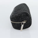 Christian Dior Trotter Canvas Pouch Black Silver Auth bs36782A-5