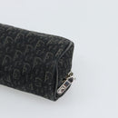 Christian Dior Trotter Canvas Pouch Black Silver Auth bs36782A-8