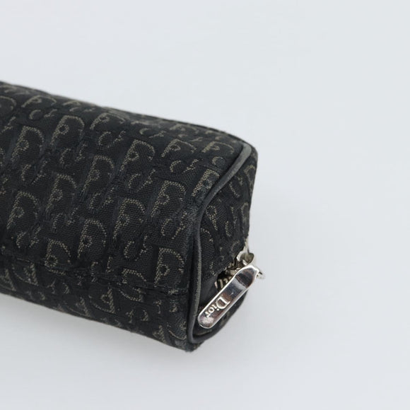 Christian Dior Trotter Canvas Pouch Black Silver Auth bs36782A