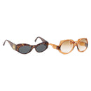 VERSACE Saint Laurent Sunglasses Plastic 2 Set Brown Auth bs36784-1