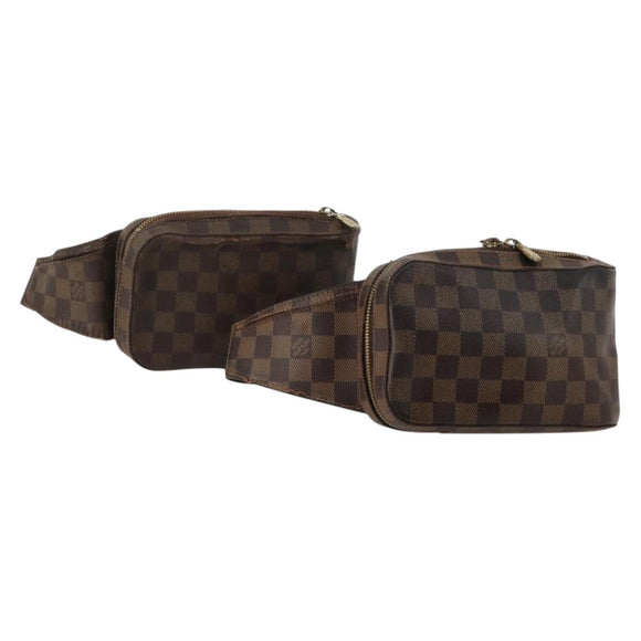 LOUIS VUITTON Damier Ebene Geronimos Shoulder Bag 2 Set N51994 LV Auth bs36785