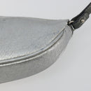 Christian Dior Trotter Canvas Saddle Accessory Pouch Leather Silver Auth bs36786-16