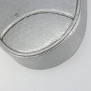 Christian Dior Trotter Canvas Saddle Accessory Pouch Leather Silver Auth bs36786-17