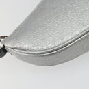 Christian Dior Trotter Canvas Saddle Accessory Pouch Leather Silver Auth bs36786-19