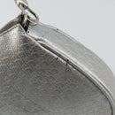 Christian Dior Trotter Canvas Saddle Accessory Pouch Leather Silver Auth bs36786-8
