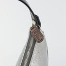 Christian Dior Trotter Canvas Saddle Accessory Pouch Leather Silver Auth bs36786-20