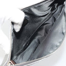 Christian Dior Trotter Canvas Saddle Accessory Pouch Leather Silver Auth bs36786-10