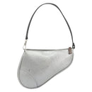 Christian Dior Trotter Canvas Saddle Accessory Pouch Leather Silver Auth bs36786-13