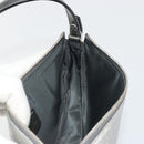 Christian Dior Trotter Canvas Saddle Accessory Pouch Leather Silver Auth bs36786-22