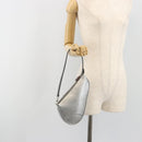 Christian Dior Trotter Canvas Saddle Accessory Pouch Leather Silver Auth bs36786-24