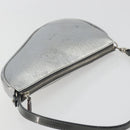 Christian Dior Trotter Canvas Saddle Accessory Pouch Leather Silver Auth bs36786-14