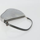Christian Dior Trotter Canvas Saddle Accessory Pouch Leather Silver Auth bs36786-6