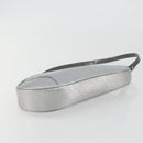 Christian Dior Trotter Canvas Saddle Accessory Pouch Leather Silver Auth bs36786-5