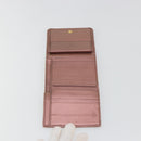 PRADA Wallet Leather 2 Set Gold Pink Auth bs36787-16