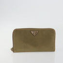 PRADA Wallet Leather 2 Set Gold Pink Auth bs36787-2