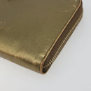 PRADA Wallet Leather 2 Set Gold Pink Auth bs36787-7