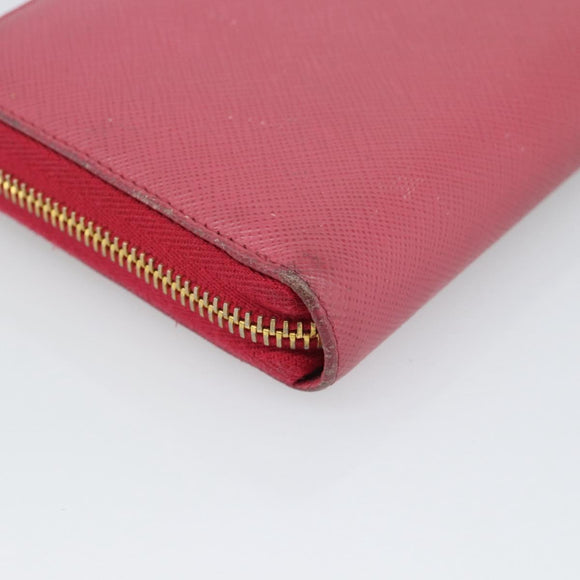 PRADA Long Wallet Safiano Leather Pink Gold Auth bs36788