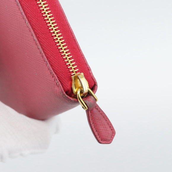 PRADA Long Wallet Safiano Leather Pink Gold Auth bs36788