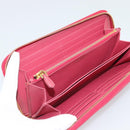 PRADA Long Wallet Safiano Leather Pink Gold Auth bs36788-9