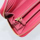 PRADA Long Wallet Safiano Leather Pink Gold Auth bs36788-19