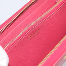 PRADA Long Wallet Safiano Leather Pink Gold Auth bs36788-21