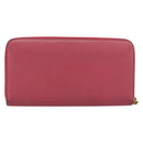 PRADA Long Wallet Safiano Leather Pink Gold Auth bs36788-2