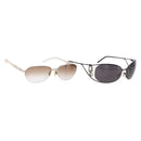 DOLCE&GABBANA PRADA Sunglasses Metal 2 Set Black Brown Auth bs36790-1