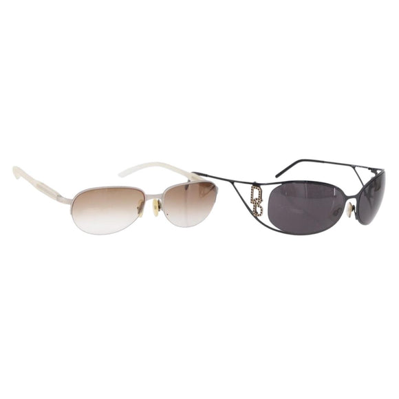 DOLCE&GABBANA PRADA Sunglasses Metal 2 Set Black Brown Auth bs36790