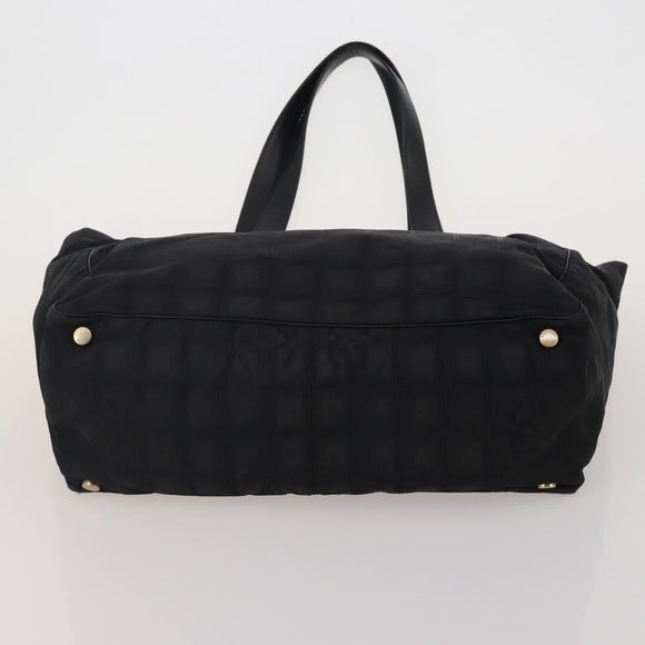 CHANEL New Travel Line Tote Bag Canvas 3 Set Black White CC Auth bs36791