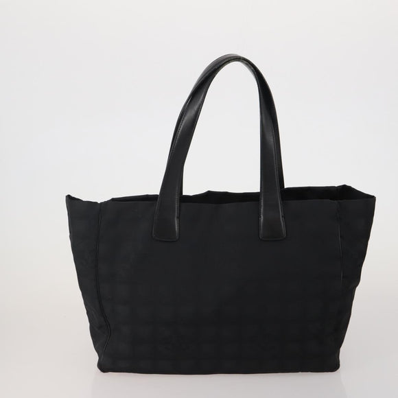 CHANEL New Travel Line Tote Bag Canvas 3 Set Black White CC Auth bs36791
