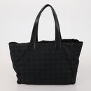 CHANEL New Travel Line Tote Bag Canvas 3 Set Black White CC Auth bs36791-9