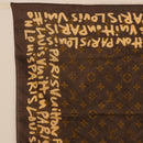 LOUIS VUITTON Monogram Graffiti Scarf Brown LV Auth bs36792V-2