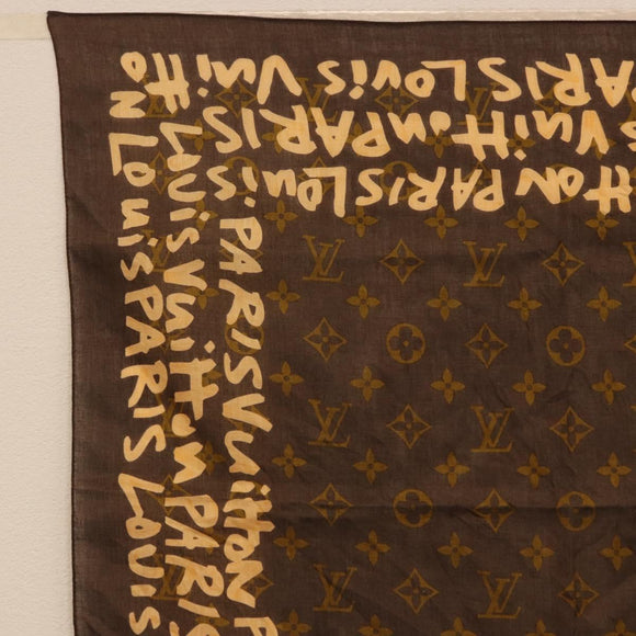 LOUIS VUITTON Monogram Graffiti Scarf Brown LV Auth bs36792V