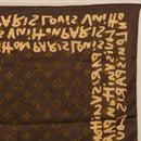 LOUIS VUITTON Monogram Graffiti Scarf Brown LV Auth bs36792V-8