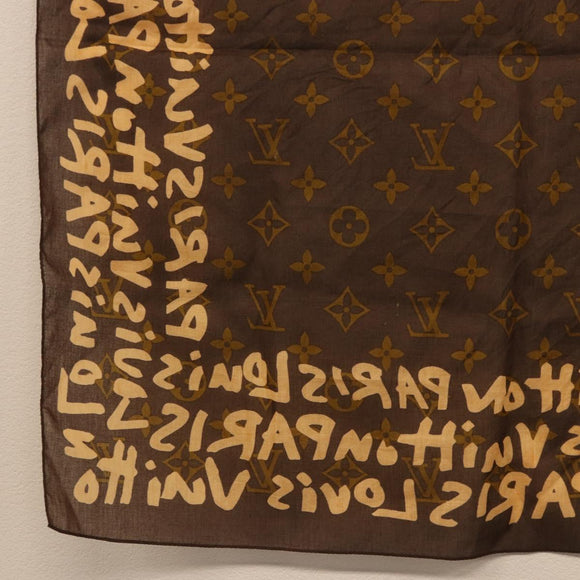 LOUIS VUITTON Monogram Graffiti Scarf Brown LV Auth bs36792V