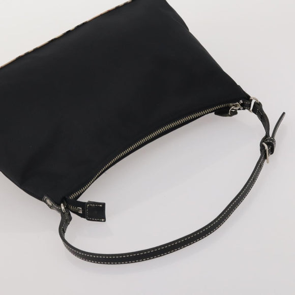 Burberrys Nova Check Blue Label Bag Canvas Leather 2way 3 Set Black Auth bs36794