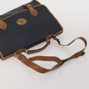 Burberrys Nova Check Blue Label Bag Canvas Leather 2way 3 Set Black Auth bs36794-5