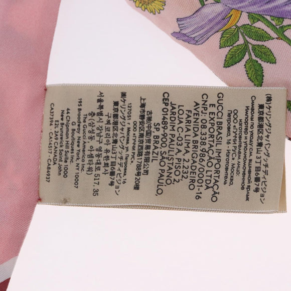 GUCCI Ribbon Scarf Silk Pink Auth bs36796A