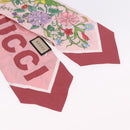 GUCCI Ribbon Scarf Silk Pink Auth bs36796A-4